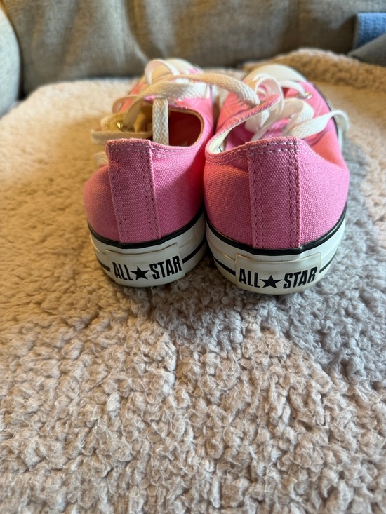Converse Pink Canvas Low-Top Sneakers with White Accents - Picture 3 of 9